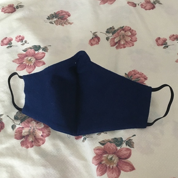 Ink. Dark navy subtle patterned quality face mask - Picture 5 of 6